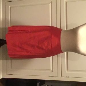 SAKS 5TH AVE. “REAL CLOTHES” RED SKIRT WITH PLEATS